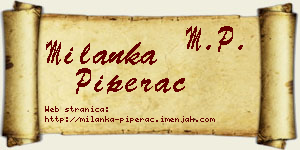 Milanka Piperac vizit kartica